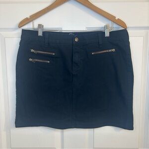 Diva Black Mini Skirt with Zipper Accents